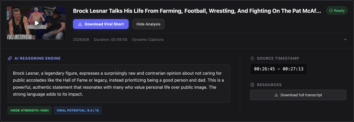 PodClip AI Viral Potential Analysis Report